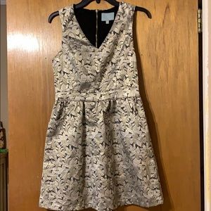 Skies Are Blue Silver Short Dress with Pockets.